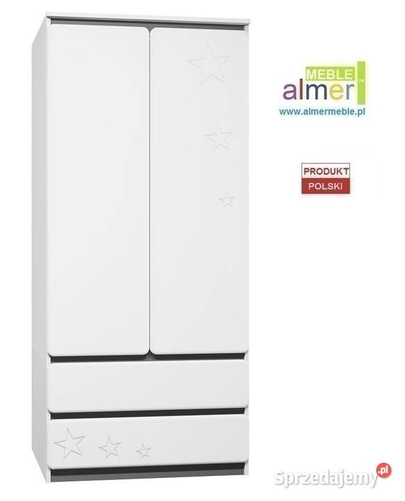 szafa dziecięca biała STARS MDF C21 90x55 w200