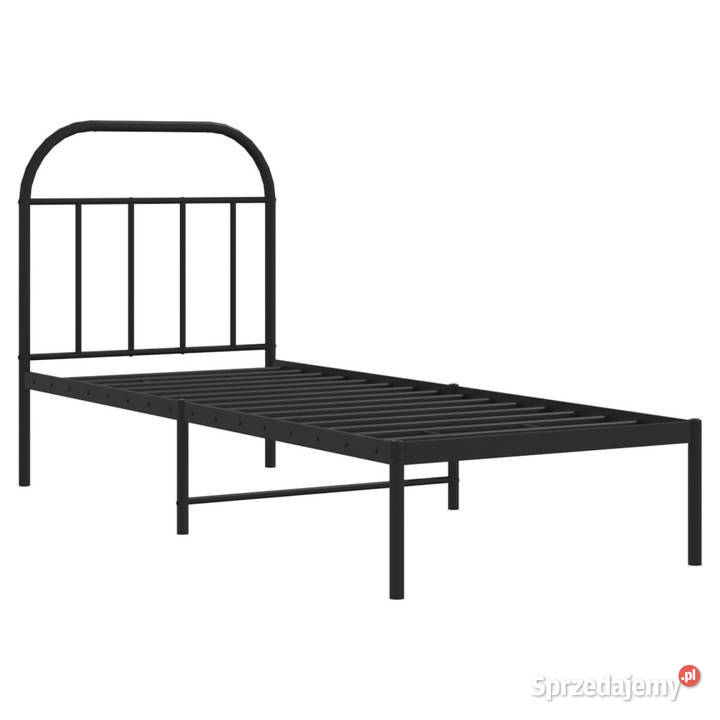 Łóżko Metalowe Czarne Rama Łóżka Ze Stelażem 196cm