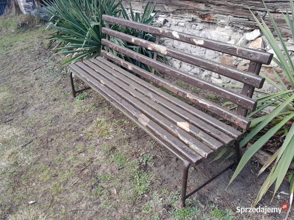 Stara duża ciężka solidna ławka z czasó PRL do