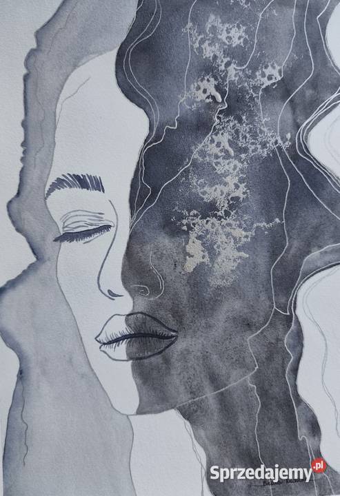 Oryginalna akwarela Srebrny oddech A4 Autentyk Aleksandrów Łódzki sprzedam