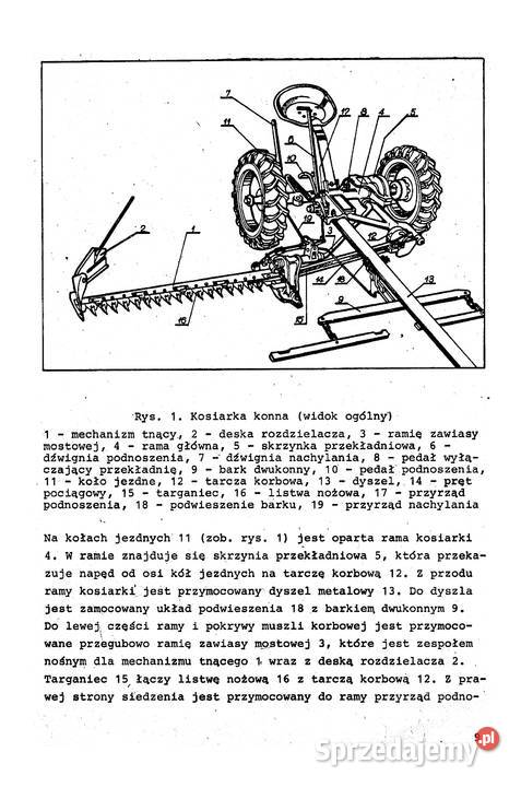 kosiarka konna k 14 instrukcja i katalog czesci Stalowa Wola