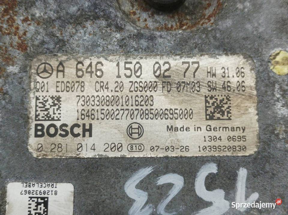 STEROWNIK SILNIKA A6461500277 0281014200 22 D świętokrzyskie