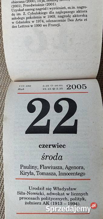 kalendarz zrywany 2005 Bukowno