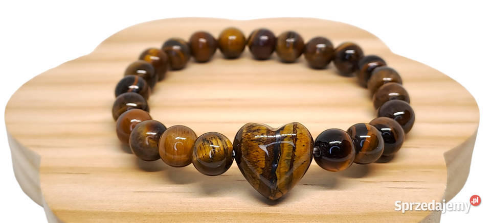 Bransoletka z tygrysiego oka TYGRYSIE OKO serce Biżuteria Warszawa