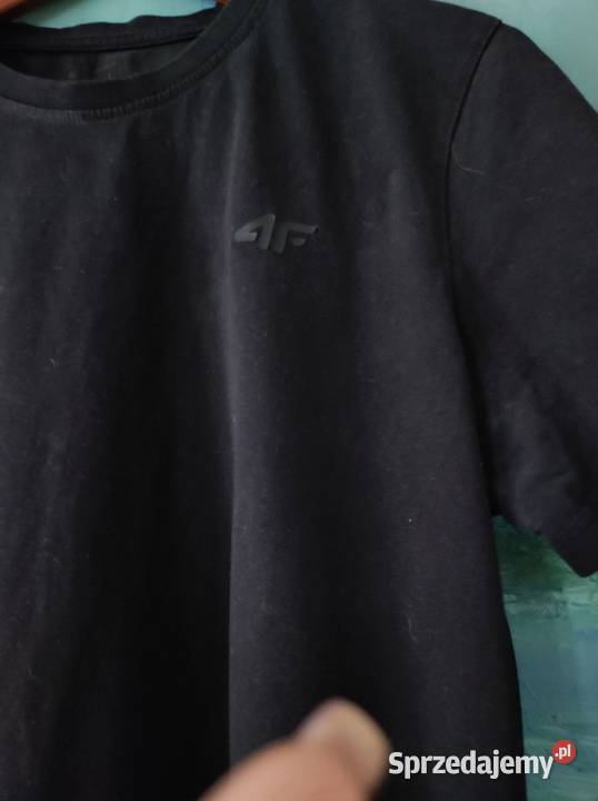 4F koszulka tshirt męski czarny klasyczny gładki świętokrzyskie