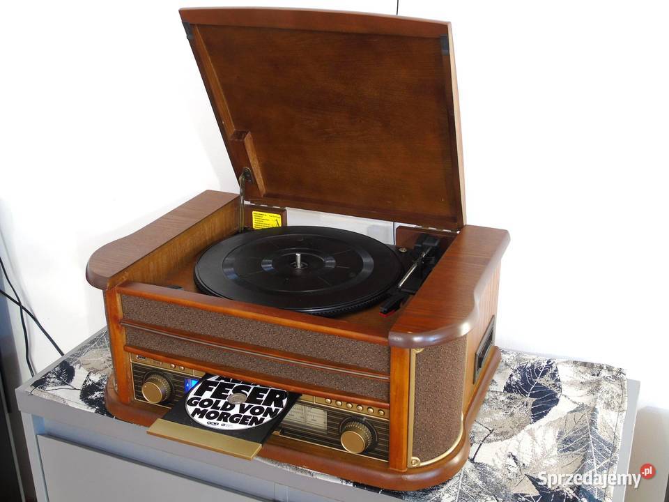 Retro Gramofon z radiem CD USB i magnetofonem i Jasło