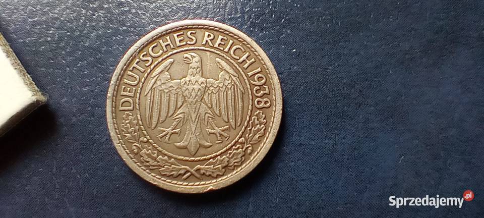 Stare monety 50 fenig 1938 J Niemcy podkarpackie Lesko