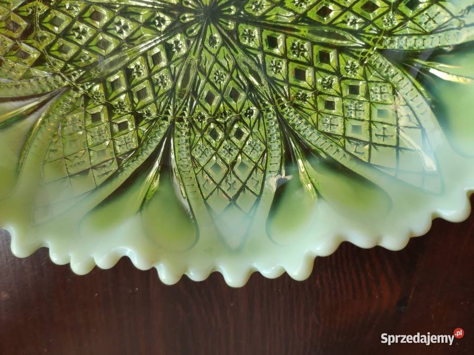 Szkło uranowe George Davidson talerzyk 1903r