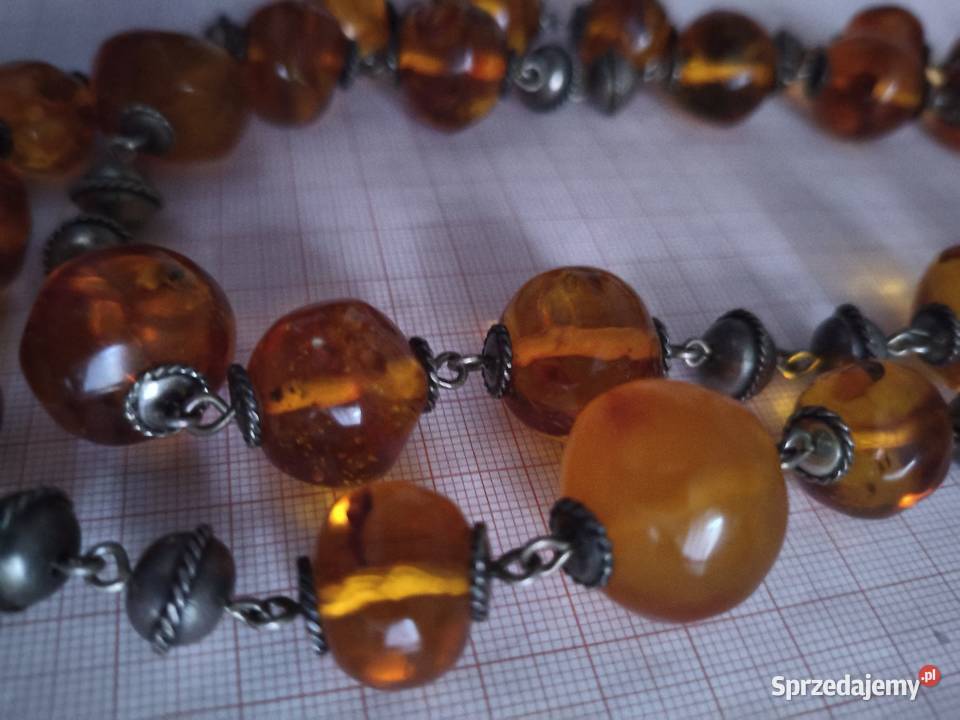 Naszyjnik Bursztyn Vintage Unikat Białystok sprzedam