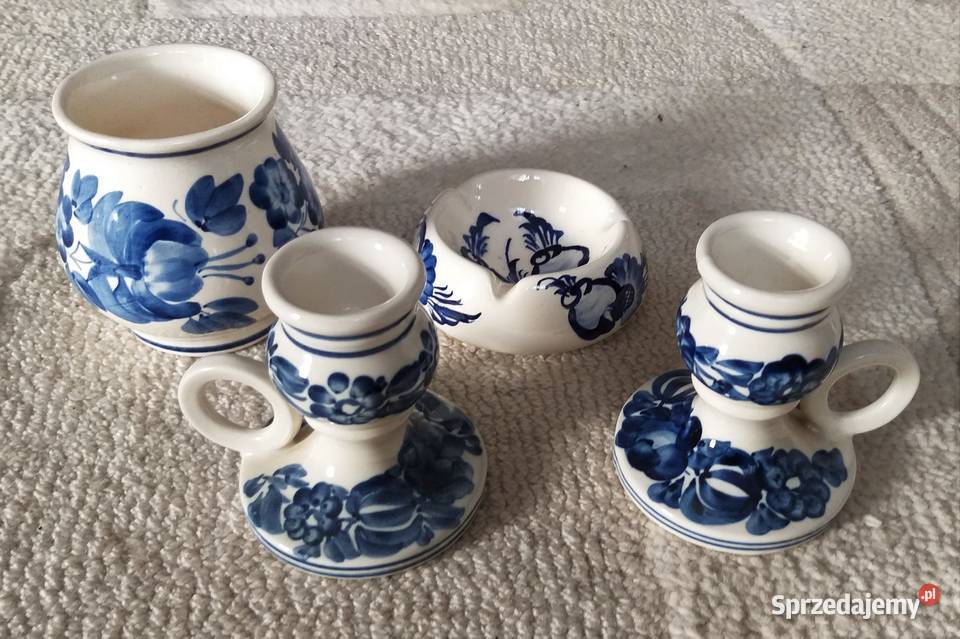 Fajansowy komplet z malunkiem ala Włocławek Ceramika i szkło Warszawa