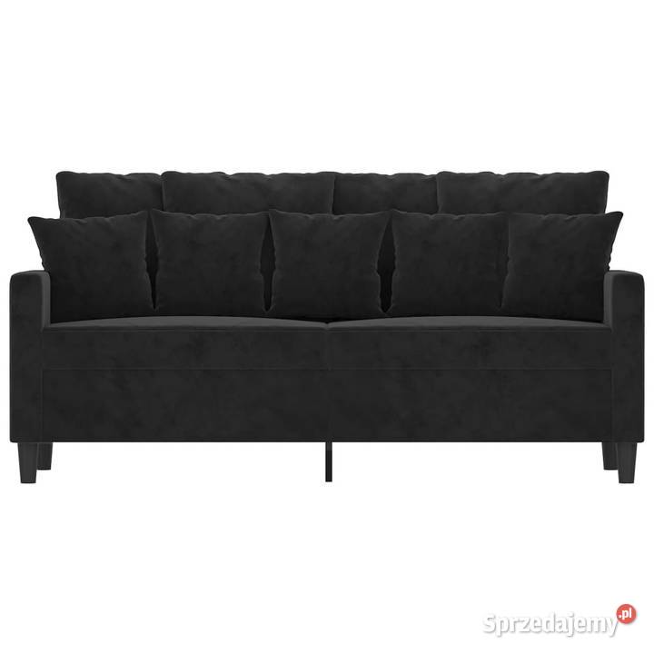 Sofa 2osobowa czarna 140 tapicerowana aksamitem Warszawa