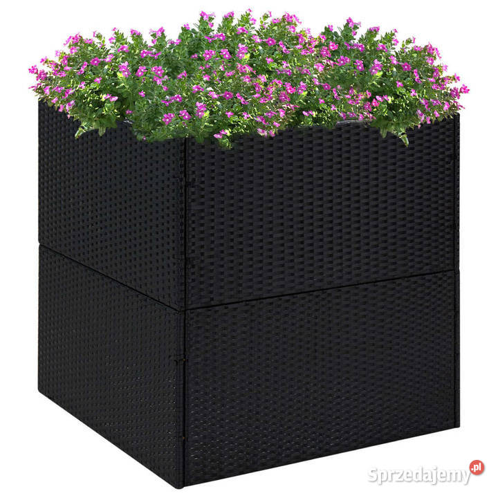 Donica ogrodowa czarna 80x80x80 rattan PE mazowieckie