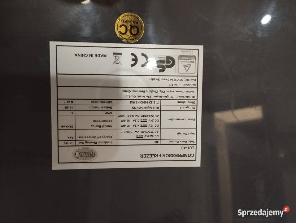 Zamrażarka lodówka kompresorowa Evercool 35l 5l Pionki sprzedam