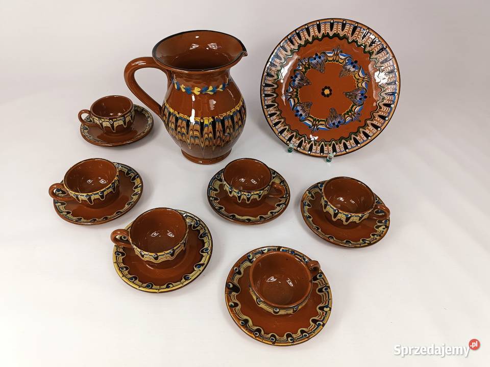 Zestaw naczyń Bułgaria filiżanki dzbanek patera Zielona Góra