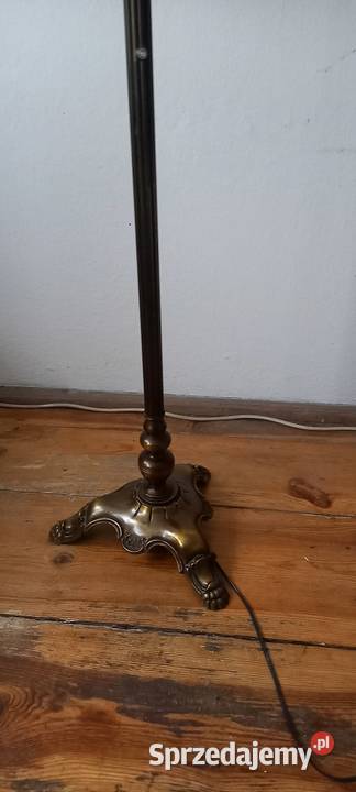 Stara mosiężna lampa podłogowa klosz witraż z Antyki Skierniewice