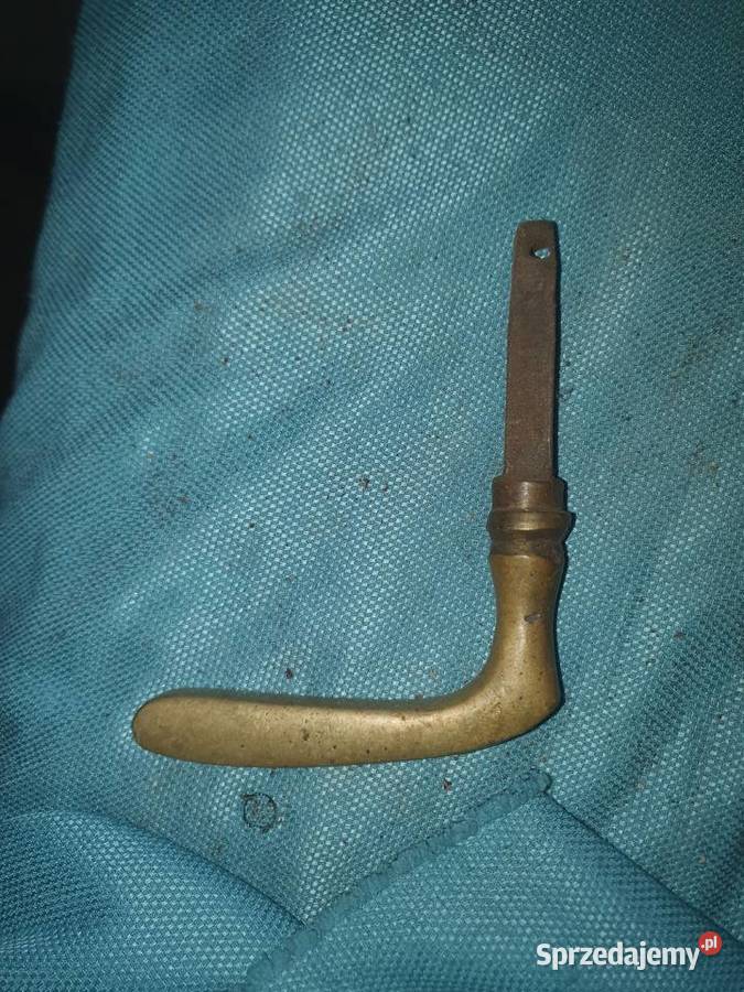Stara klamka z mosiądzu z żelaznym trzpieniem sprzedam