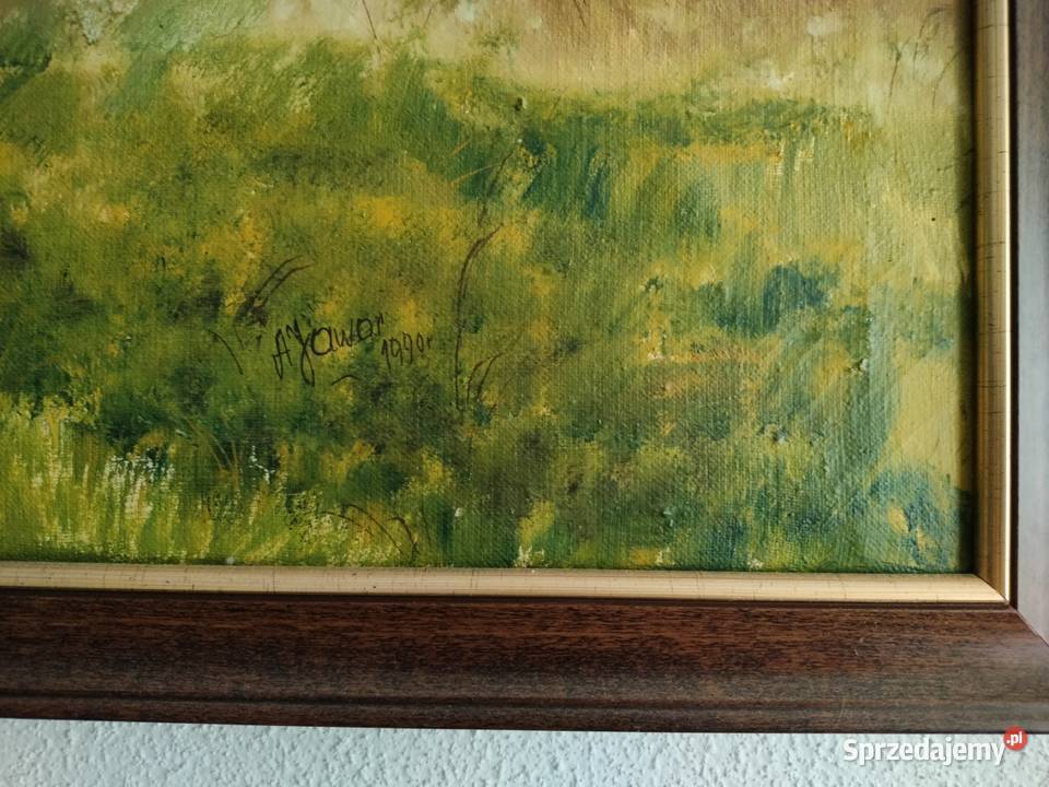 Obraz ręcznie malowany 140x90 Warszawa