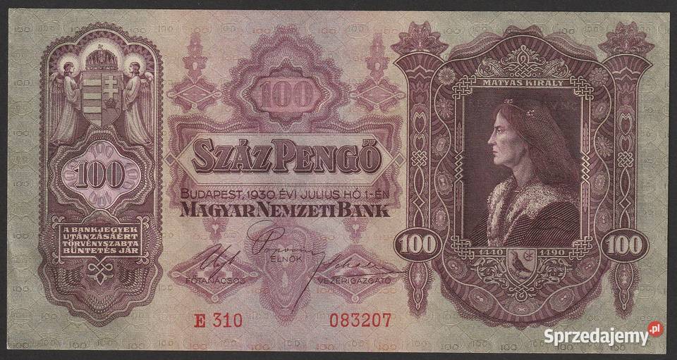 Węgry 100 pengo 1930 stan bankowy UNC sprzedam