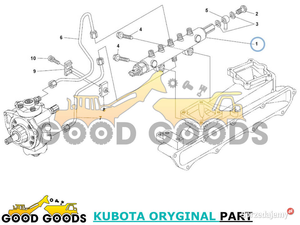 KUBOTA LISTWA PALIWOWA COMMON RAIL V3800 mazowieckie
