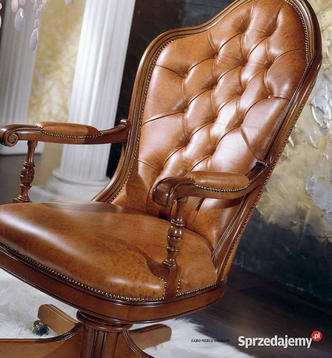 Klasyczny komfortowy fotel obrotowy w naturalnej Przemyśl