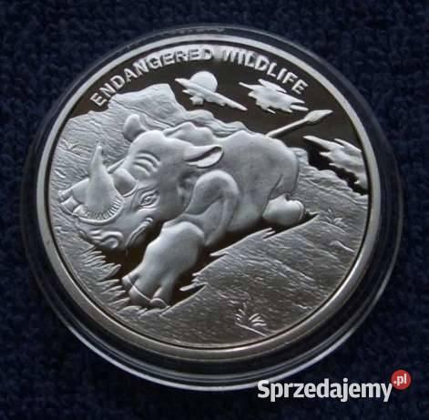 SREBRO 10 Frank Żyrafa Lew Gepard Lampart Sosnowiec