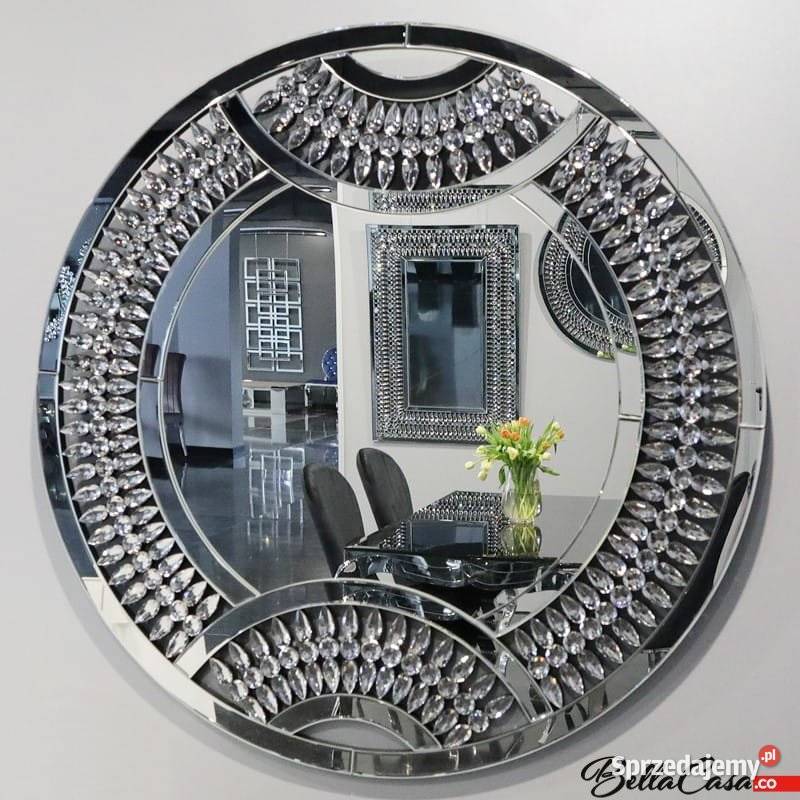 Lustro glamour dekoracyjne okrągłe wiszące Warszawa