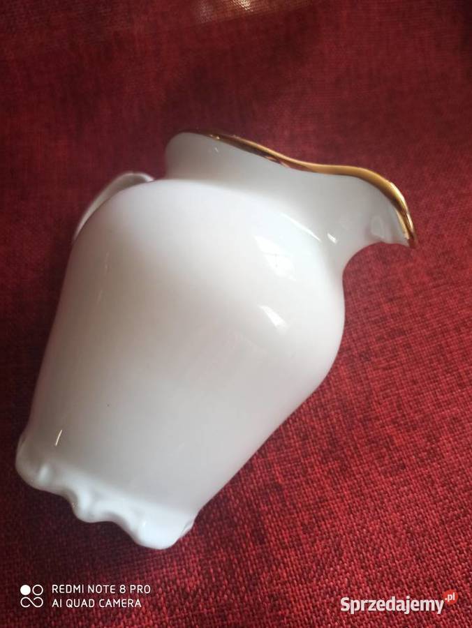 Mlecznik z białej porcelany Schmidt Zlocona na pomorskie Gdańsk