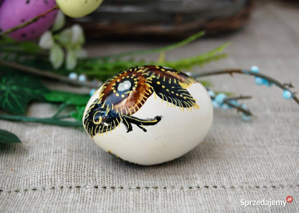 Stara pisanka drewniana malowana Ukraina 63 wielokolorowy sprzedam