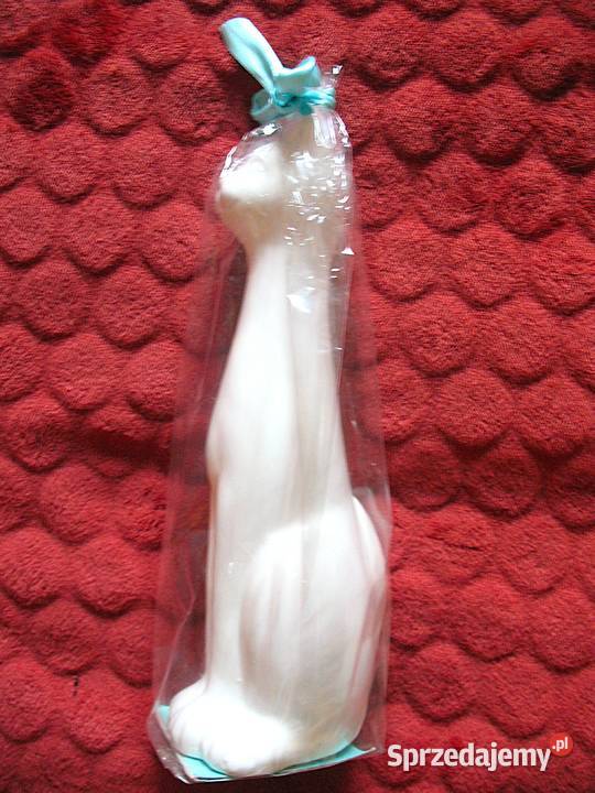 Kot biały średnia figurka porcelana 25 x 8 x 8 Siedlce
