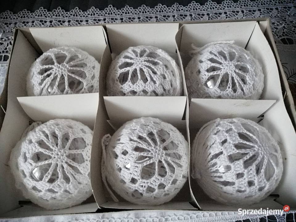 Zestaw 6 sztuk bombek na choinkę 8 średnicy biały Katowice