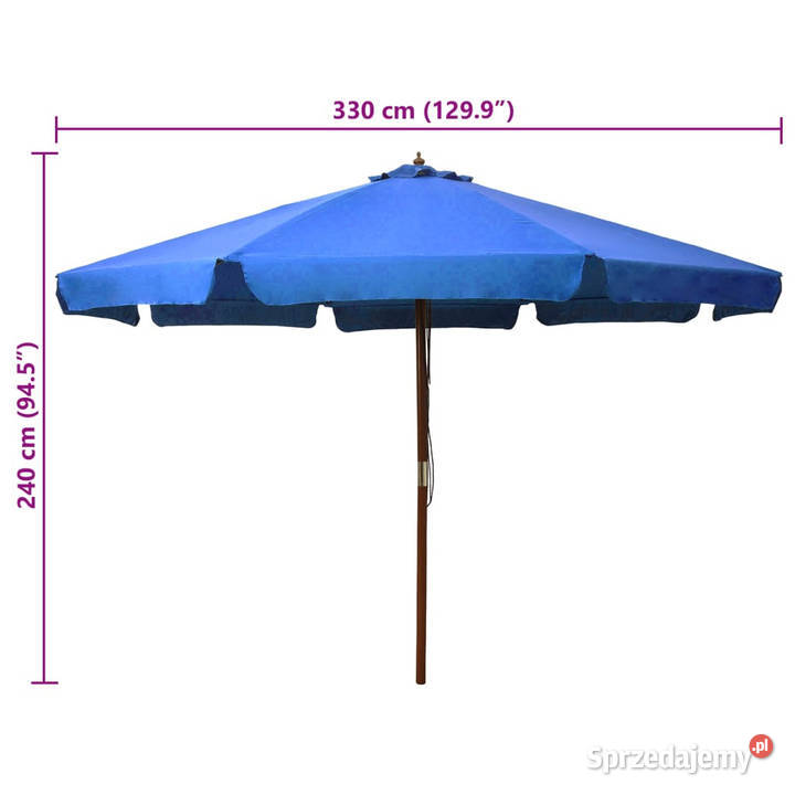 Parasol ogrodowy na drewnianym słupku 330 Warszawa sprzedam