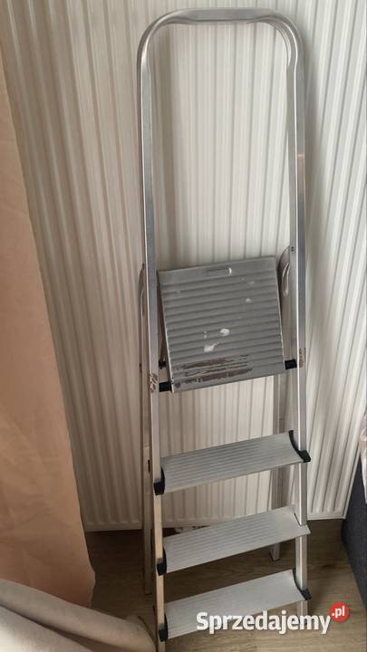 Drabina aluminiowa 4 stopniowa solidna