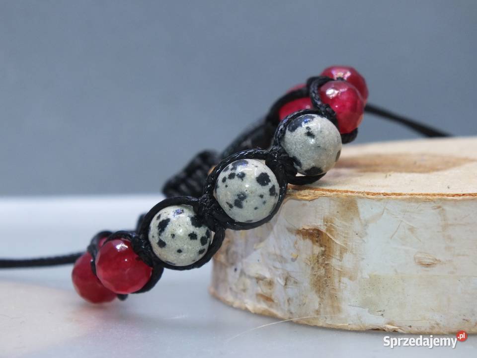 Bransoletka kamień naturalny jaspis dalmatyńczyk Katowice