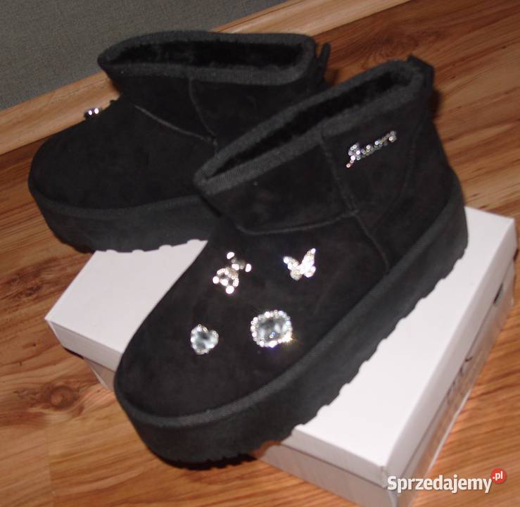 krótkie kozaczki śniegowce z cyrkoniowymi wielkopolskie Rawicz