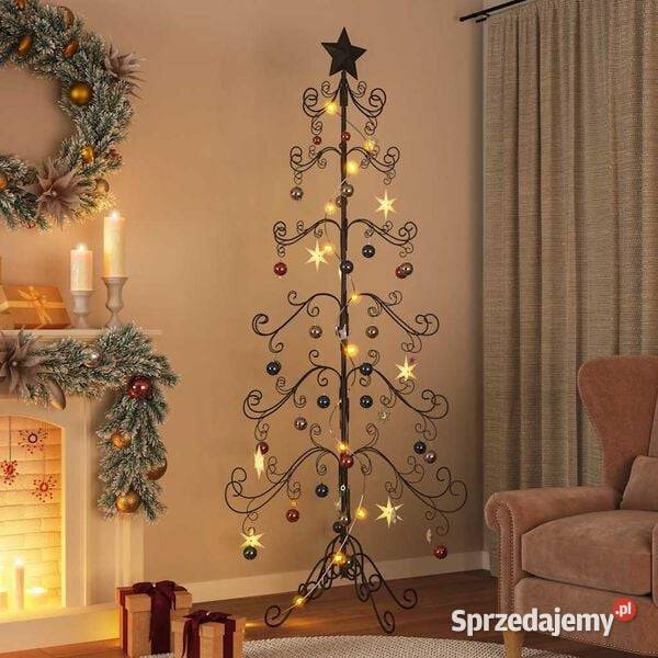 vidaXL Metalowa choinka świąteczna do dekoracji