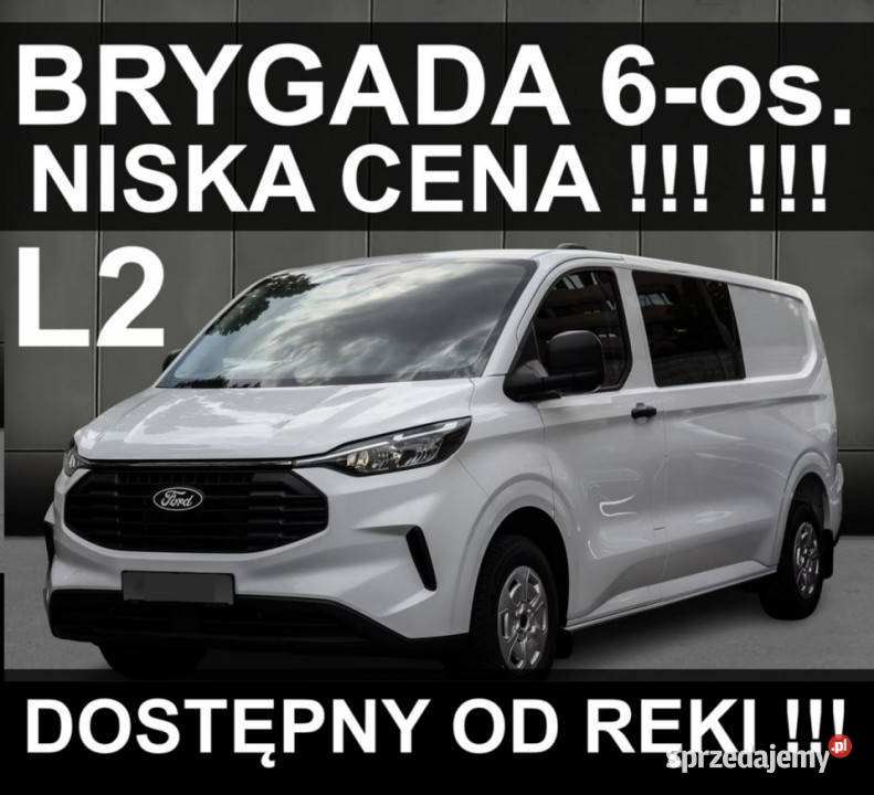 Ford Transit Custom L2 136 6osob Brygadowy Hak zachodniopomorskie Szczecinek