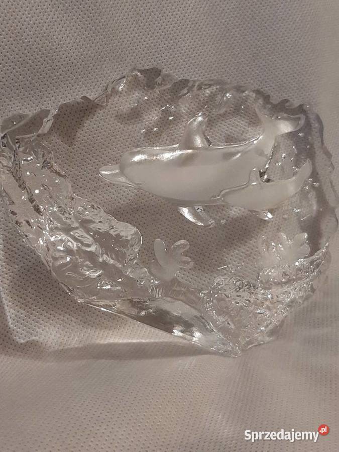 Szklany masywny duży przycisk do papieru Porcelana i szkło Inowrocław