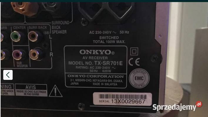 ONKYO TXSR701E Amplituner wzmacniacz kino domowe Amplitunery Łomża