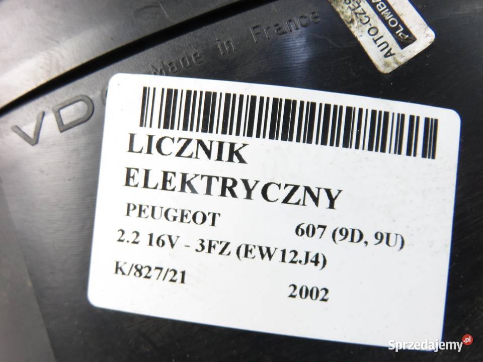LICZNIK ELEKTRYCZNY PEUGEOT 607