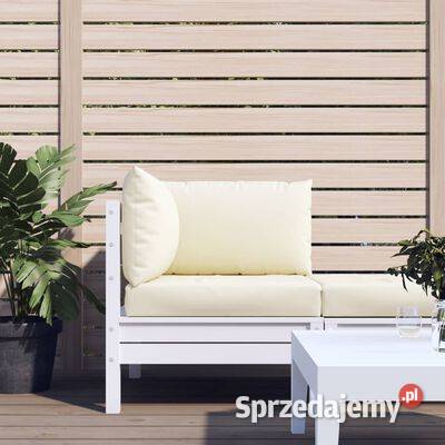 vidaXL Poduszki na palety 3 kremowe tkanina