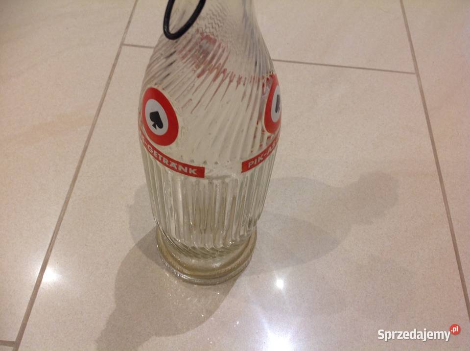 Stara Butelka Szklana z Porcelanką poj 05 L Nowa Sól