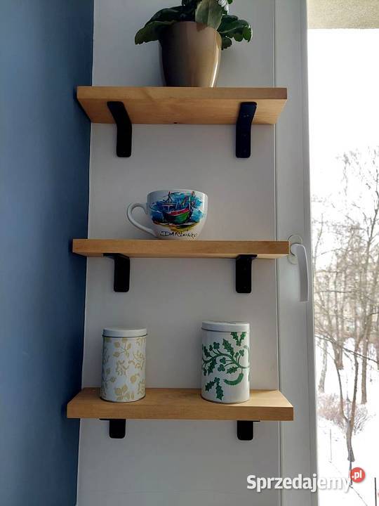 Wspornik uchwyt metalowy czarny 18 do półki Akcesoria meblowe Kraków