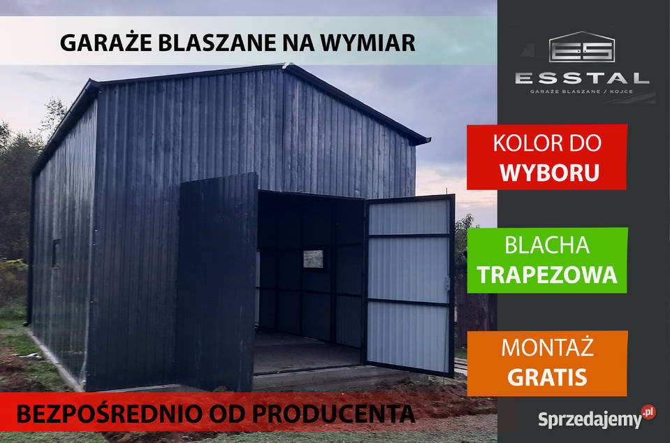 Garaż Blaszany GRAFITOWY MAGAZYN HALA Blaszak pomorskie Lębork