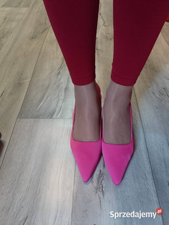 3940 Różowe czółenka wieczorowe z odkrytą piętą Moda i Styl Kraków