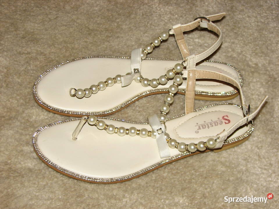 Śliczne sandałki perełki cyrkonie 36 Wrocław