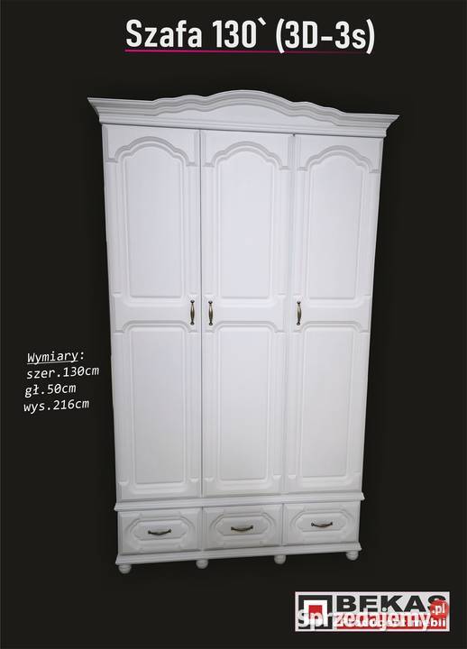 Promocja Śliczna Biała Duża Szafa 133 3 D3s Ciechocinek sprzedam