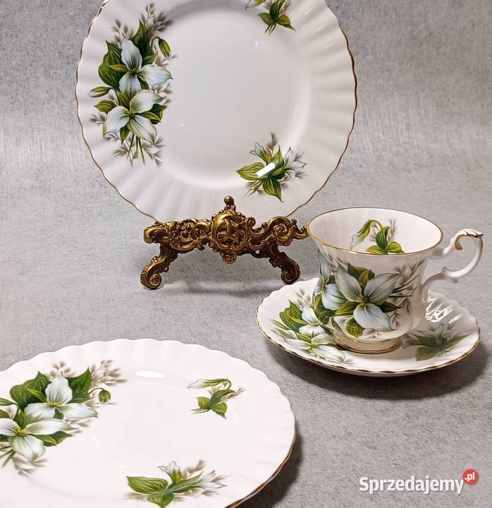 Royal Albert Trillium Filiżanka Zestaw deserowy Porcelana i szkło
