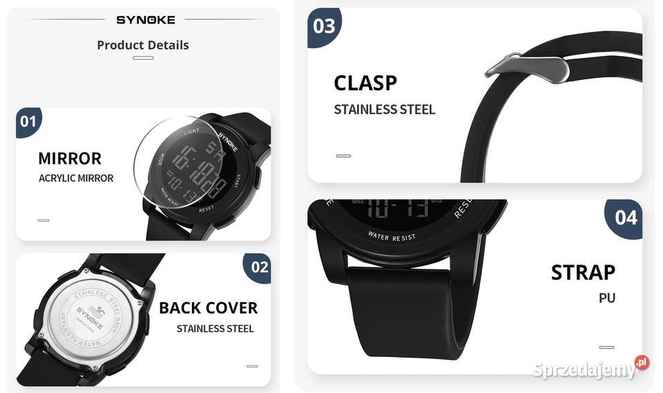 Zegarek wojskowy elektroniczny cyfrowy Synoke męskie Gorzów Wielkopolski