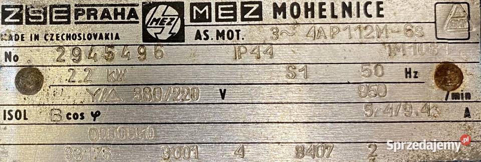 silnik elektryczny 22kW 950obr 3fazowy Pigża