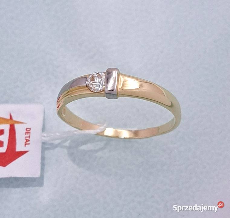 20Pierścionek r20 Złoty pr585 classic z jednym Poznań